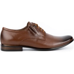 Buty eleganckie męskie Olivier brązowe skórzane  - zdjęcie produktu