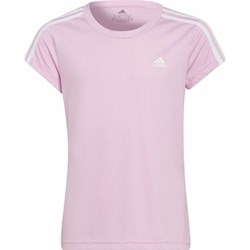 Bluzka dziewczęca różowa Adidas z krótkimi rękawami na lato  - zdjęcie produktu