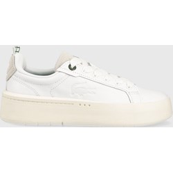 Białe buty sportowe damskie Lacoste sneakersy skórzane sznurowane  - zdjęcie produktu