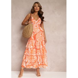 Sukienka pomarańczowy Renee na ramiączkach  - zdjęcie produktu