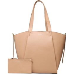 Coccinelle shopper bag beżowa na ramię w stylu boho matowa duża  - zdjęcie produktu