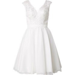 Sukienka Unique bez rękawów biała rozkloszowana elegancka  - zdjęcie produktu