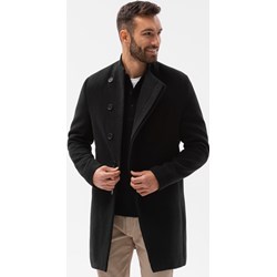 Czarny płaszcz męski Ombre  - zdjęcie produktu