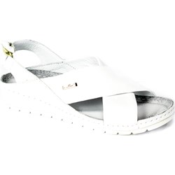 Białe sandały damskie Lemar z klamrą casualowe bez obcasa  - zdjęcie produktu