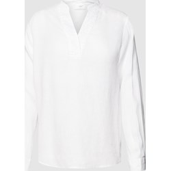Bluzka damska Fynch-hatton z długimi rękawami biała z lnu  - zdjęcie produktu