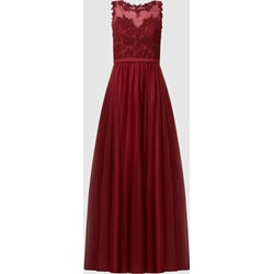 Sukienka Mascara maxi czerwona na bal z haftem bez rękawów wieczorowa  - zdjęcie produktu