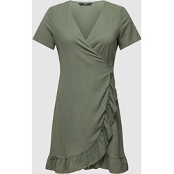 Sukienka zielona Vero Moda casualowa z dekoltem w serek z krótkimi rękawami kopertowa  - zdjęcie produktu