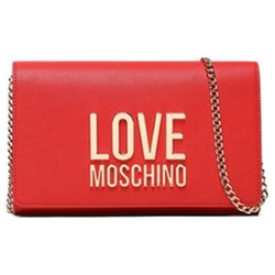 Kopertówka Love Moschino elegancka mała czerwona matowa na ramię  - zdjęcie produktu
