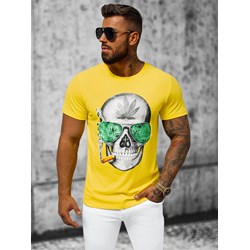 T-shirt męski Ozonee młodzieżowy żółty z krótkim rękawem  - zdjęcie produktu