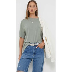 Bluzka damska Abercrombie & Fitch zielona z krótkimi rękawami dzianinowa  - zdjęcie produktu