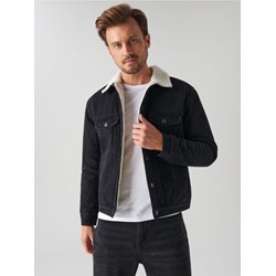 Sinsay kurtka męska czarna casual jeansowa  - zdjęcie produktu