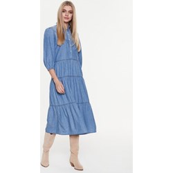 Ba&sh sukienka na uczelnię jeansowa midi casual  - zdjęcie produktu