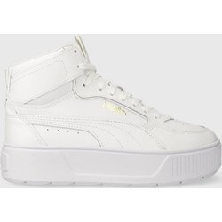 Buty sportowe damskie białe Puma sneakersy na platformie sznurowane  - zdjęcie produktu