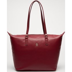 Shopper bag czerwona Tommy Hilfiger matowa elegancka mieszcząca a8  - zdjęcie produktu