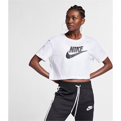 Bluzka damska biała Nike z napisami bawełniana z okrągłym dekoltem  - zdjęcie produktu