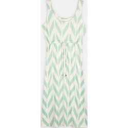 Sukienka Gate zielona w geometryczne wzory na ramiączkach prosta  - zdjęcie produktu