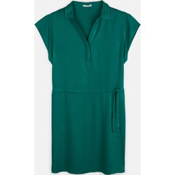 Zielona sukienka Gate z krótkimi rękawami z dekoltem w serek  - zdjęcie produktu
