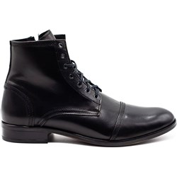 Buty zimowe męskie czarne Kent eleganckie ze skóry  - zdjęcie produktu