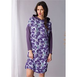 Sukienka Key mini w abstrakcyjne wzory fioletowa  - zdjęcie produktu