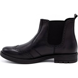Czarne buty zimowe męskie Olivier skórzane bez zapięcia  - zdjęcie produktu
