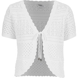 Biały sweter damski Bonprix w serek  - zdjęcie produktu