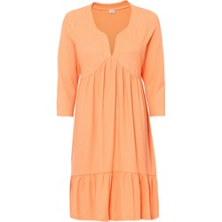Bonprix sukienka w serek z długimi rękawami pomarańczowy mini  - zdjęcie produktu