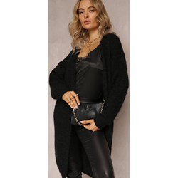 Renee sweter damski czarny z dekoltem w serek casual  - zdjęcie produktu