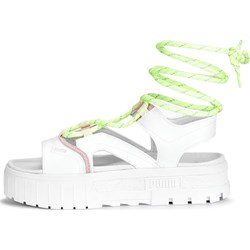 Białe sandały damskie Puma na platformie sznurowane sportowe zamszowe  - zdjęcie produktu