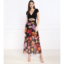 Sukienka Desigual w serek z krótkimi rękawami w kwiaty mini  - zdjęcie produktu
