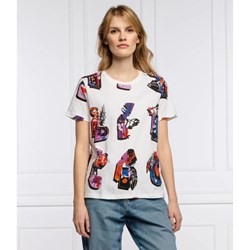 Bluzka damska Desigual z okrągłym dekoltem biała  - zdjęcie produktu