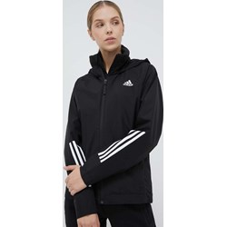 Kurtka damska Adidas sportowa czarna na jesień krótka  - zdjęcie produktu
