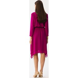 Sukienka Stylove fioletowa w serek midi z długimi rękawami  - zdjęcie produktu