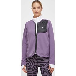 Kurtka damska Adidas Performance fioletowa sportowa bez kaptura krótka  - zdjęcie produktu