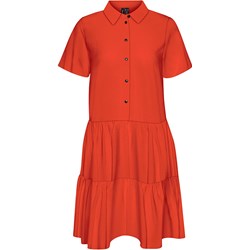 Sukienka Vero Moda dzienna z dekoltem w serek z krótkimi rękawami mini  - zdjęcie produktu