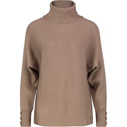 Sweter damski brązowy z golfem  - zdjęcie produktu