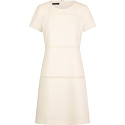 Sukienka APART mini biała z krótkim rękawem z okrągłym dekoltem  - zdjęcie produktu