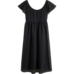 Czarna sukienka Bonprix z koronką z krótkim rękawem z okrągłym dekoltem mini  - zdjęcie produktu
