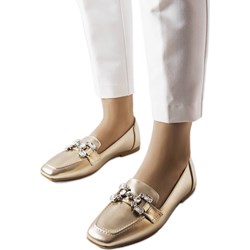 Mokasyny złote bez zapięcia  - zdjęcie produktu