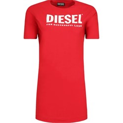 Sukienka dziewczęca Diesel bawełniana czerwona  - zdjęcie produktu