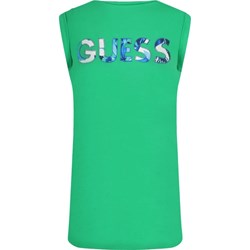 Sukienka dziewczęca Guess zielona w nadruki z elastanu  - zdjęcie produktu