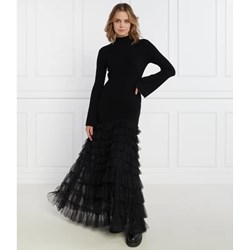 Sukienka czarna Twinset maxi z długim rękawem  - zdjęcie produktu