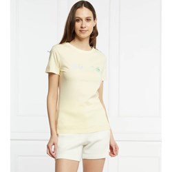 Bluzka damska Guess żółta z okrągłym dekoltem  - zdjęcie produktu