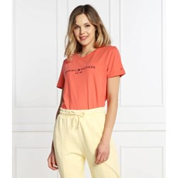 Bluzka damska Tommy Hilfiger z napisem z okrągłym dekoltem  - zdjęcie produktu
