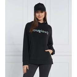 Czarna bluza damska Desigual z napisami  - zdjęcie produktu