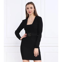 Sukienka czarna Blugirl Blumarine dopasowana z długim rękawem casual z wiskozy  - zdjęcie produktu