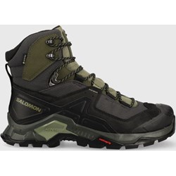 Zielone buty trekkingowe męskie Salomon sznurowane gore-tex sportowe  - zdjęcie produktu