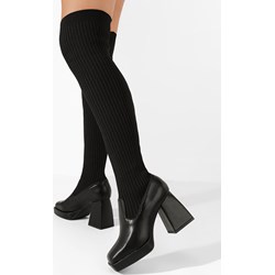 Kozaki damskie Zapatos zimowe czarne na obcasie z zamkiem  - zdjęcie produktu