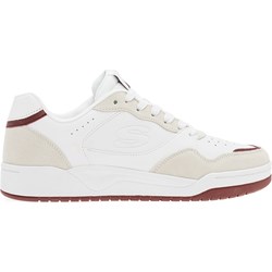 Białe buty sportowe męskie Skechers zamszowe wiązane na wiosnę  - zdjęcie produktu