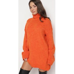 Sweter damski Born2be pomarańczowa z golfem  - zdjęcie produktu