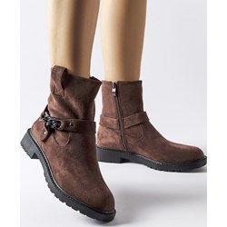 Botki Gemre zamszowe na zamek casualowe płaskie  - zdjęcie produktu